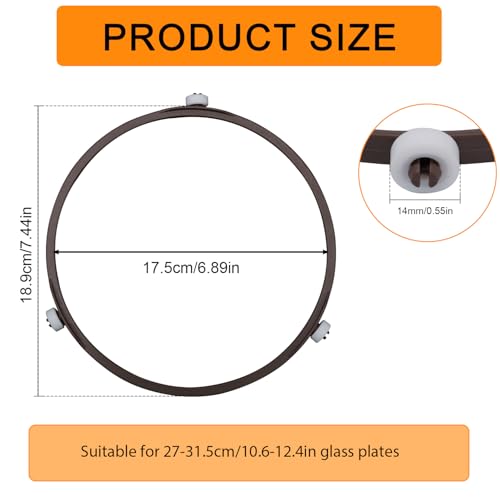 Ersatz-Drehtellerring für Mikrowellen, 18,9 cm Robuster Drehbarer Innenring aus Kunststoff mit 14-mm-Rollen Universeller Halter für Glastabletts Mikrowellen-Drehtellerzubehör
