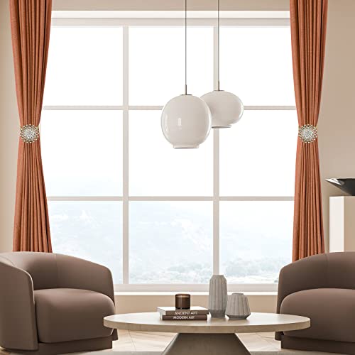 Shinowa 2-Pack Crystal Magnetic Curtain Tiebacks, Sparkling Flower Window Curtain Decorative Clips, Stretchy Spring Wire No Drilling Drapery Holdbacks Curtain Holders For Home Decor, Vintage Bronze #TOP3