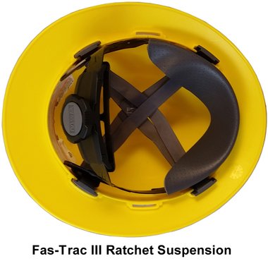 Msa V Full Brim Hard Hats W/ Fastrac Iii Suspensions With Handy Tote Bag - Yellow #TOP3
