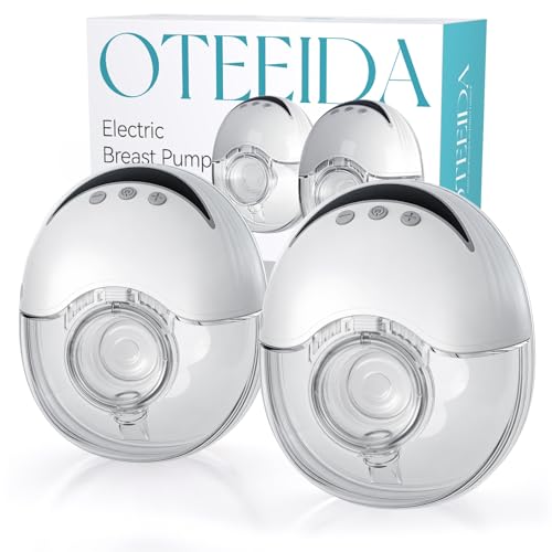 Hands Free Breast Pump Wearable MY-375 - Strong Suction, Low Noise, Portable Electric Breast Pump with 4 Mode & 12 Levels - 19/21/24mm Insert/Flange, 2 Pack (White)