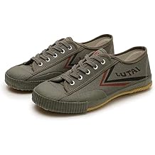 TECDOTO Adult Martial Arts Shoes Chinese Canvas Kung Fu Wu Shu Training Running Sneakers Tai Chi Shoes for Women Men Children,Green-39EU