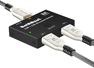 Displayport Switch Bi-Directional DP 1.4 Switcher, BolAAzuL 8K/30Hz DisplayPort 1.4 Switcher Converter 4K/120Hz 2K/144Hz 2X1 or 1X2 for Multiple Source and Displays