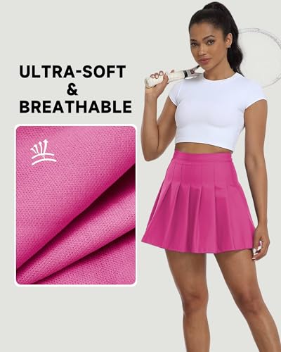 Image of Girls Pleated Skirts Tennis Skirt with Shorts High Waisted Mini Skort | Side Zipper, A-Line Cut,Stretchy Back Elastic Waistband, Athletic Golf Skorts, Uniform, Casual, Festival Outfit