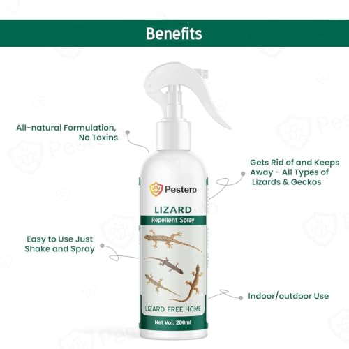 Image of Lizard Repellent Spray 200ml | Natural Lizard Control Spray for Home | Safe Indoor & Outdoor Use | Long Lasting Anti Lizard Spray for Kitchen, Bathroom, Balcony & Walls | No Harm to Lizards