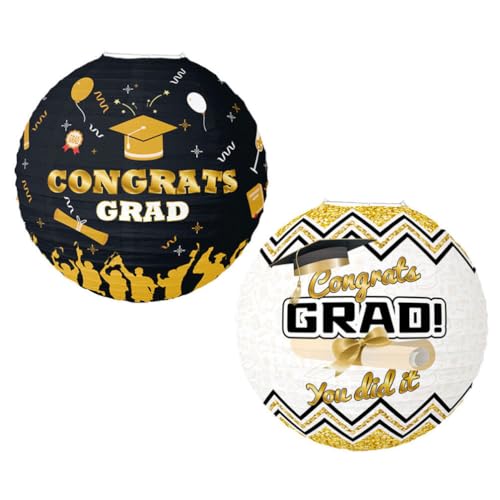 Housoutil Lanterne Di Laurea 2 Pezzi Lanterne Di Carta Di Laurea Appese Ornamento Tappo Di Laurea Palla Congratulazioni Sfondo Festa Di Laurea Congratulazioni Ghirlanda Forniture Di Classe
