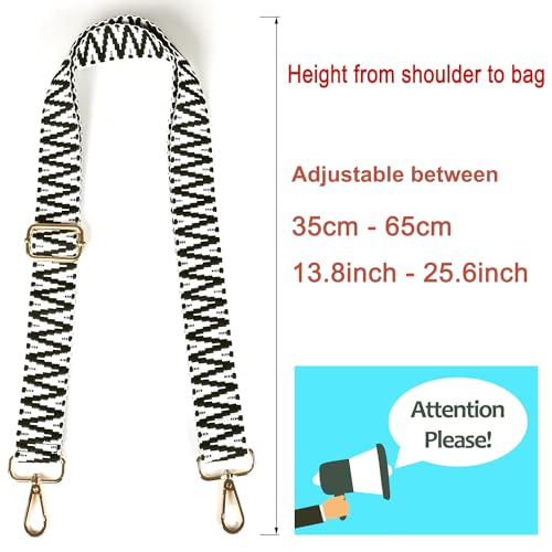 Hibate Adjustable Replacement Purse Straps Guitar Shoulder Strap Crossbody Bag Straps for Women's Handbags - Wide 3.8cm - Thumbnail 5