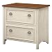 Bush Furniture Stanford 2 Drawer Lateral File Cabinet in Antique White and Tea Maple