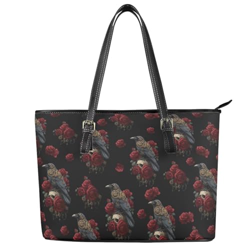 Gothic Skull Tote Bag Handbag for Women PU Leather Shoulder Clutch Makeup Bag Purse Bags Organizer2