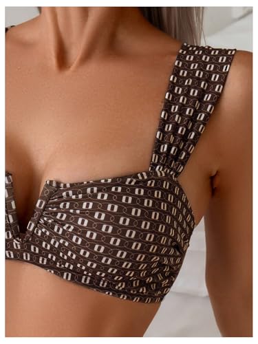 SOLY HUX Women's Printed High Waisted Bikini Set 2 Piece V Wired Bikini Set Beach Wear4
