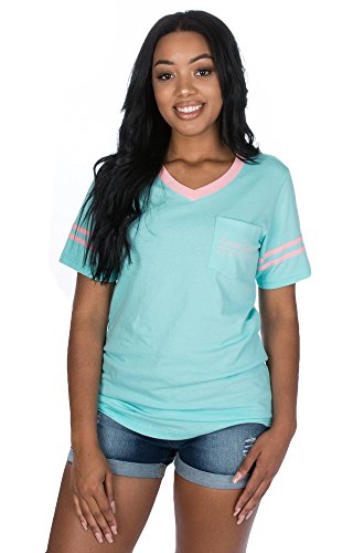 Camiseta de béisbol con logo en rosa algodón de azúcar por Lauren James miniatura 5