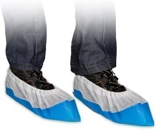 50 Piezas Cubrecalzado con Cinta de Vellón Op Calzado Desechable C-Pe Cubierta Martillado Color: Azul-Blanco de Medi-Inn Extra Fuerte