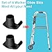 4 Pack Walker Skis Glides for Folding Walkers, Walker Glides for Seniors, Essentials Walker Accessories Mobility Aid Accessory for Seniors