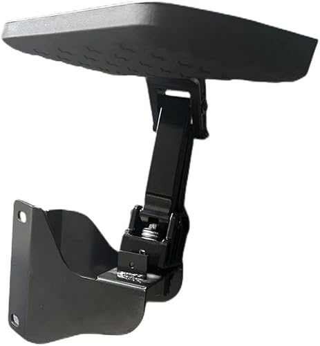 Miniatura 5 de Escalón retráctil para parachoques trasero compatible con F150 2015-2021 escalón plegable para portón trasero, escalones negros grandes para