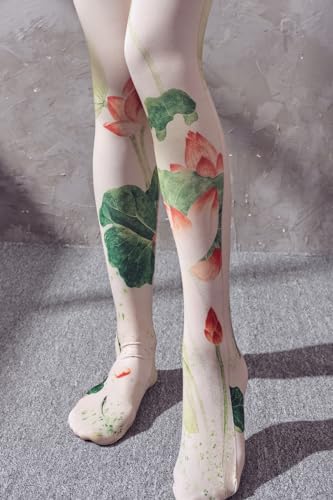 Image of Sahabowi Women's Sheer Tights, Digital Print Designs Stockings