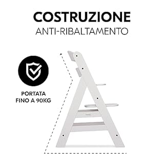 hauck Seggiolone Pappa in Legno Alpha+ - Seggiolone Evolutivo da 6 mesi fino a 90 kg - Sedia Evolutiva con Barra Frontale, Cintura Inguinale e a 5 Punti - Legno Certificato FSC® - Crema