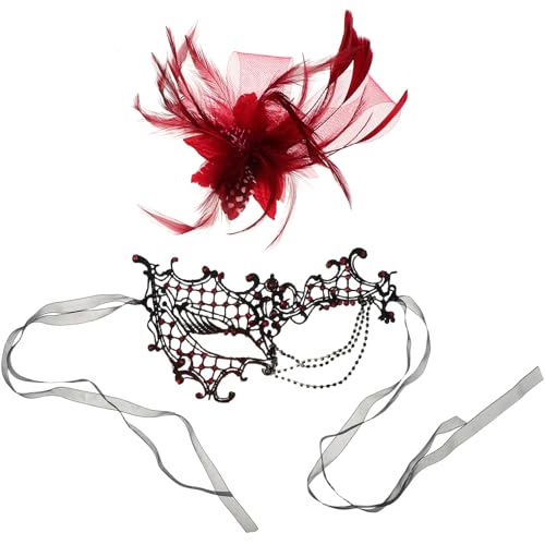 Masque dentelle femme noir UKCOCO pour yeux bal masqué