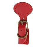 Hochwertige Nähschnalle perfk Taschenverschluss Lederriemen mit Schnalle für Gürtelschnallen Taschen Gürtel - Rot