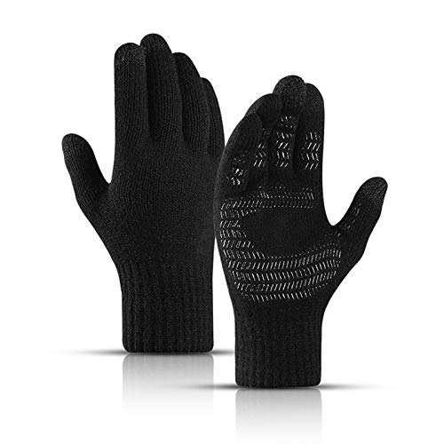 Sangmei Luvas de inverno para homens e mulheres Tela sensível ao toque antiderrapante gel de silicon