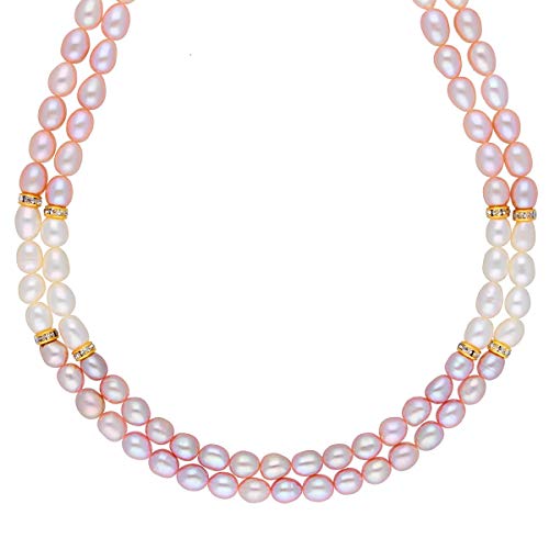 Image of Sri Jagdamba Pearls Dealer Crusty Pearl Necklace Set for Women and Girls | With Certificate of Authenticity AA Quality