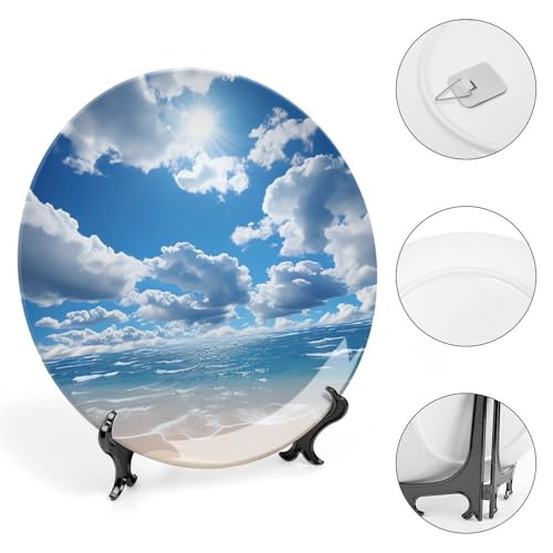 Plato decorativo de porcelana hueso 10 pulgadas blanco miniatura 4