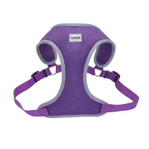 Coastal Pet Comfort Soft Reflective Wrap Adjustable Dog Harness - No-Pull Dog Harness for Small & Large Dogs - Purple - 1" x 28"–36"