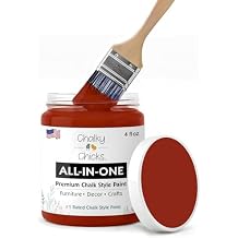 Chalky Chicks 4 Fl Oz Matte Poison Apple Dark Red Chalk Paint for Furniture Without Sanding - No Prep Furniture Paint No Sanding All in One for Crafts, Wood, Cabinet, Metal, Dresser, Farmhouse