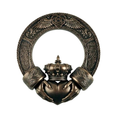 JFSM INC. Celtic Claddagh Irish Ring Wall Plaque Home Decoration - Celtic Symbol of Love, Loyalty, Unity and Friendship