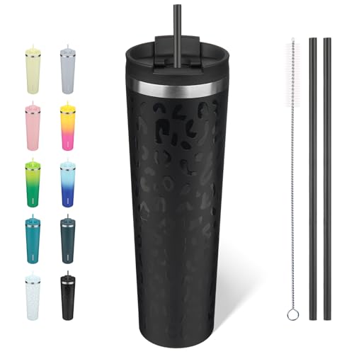 Image of BJPKPK 34oz Coffee Tumbler with Straw, Insulated Stainless Steel Cup