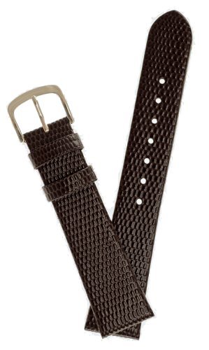 Men's Lizard Grain Watchband Brown 18mm Watch Band