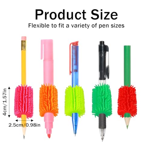 mkemka 10 Pcs Squishy Pen Grips for Pencil Soft Grips for Handwriting Training Pencil Cushion Grips Colorful Grippers - Image 3