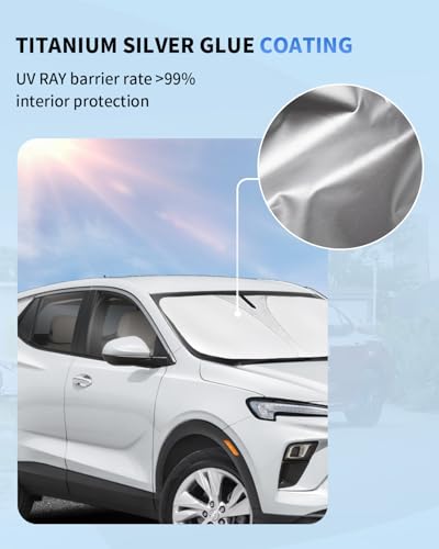 Sun Shade for 2020 2021 2022 2023 2024 Buick Encore GX SUV 4 Layer 240T Front Window Shade Custom Fit 2025 Buick Encore Accessories Windshield Cover Block UV Rays Sun Visor