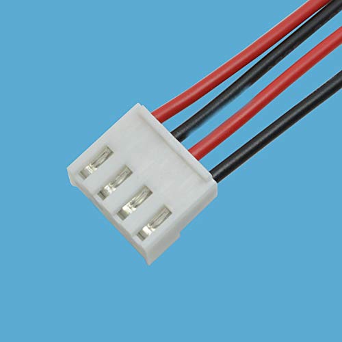 Davitu 150mm 4Pin VH3.96 Electronic Terminal Wire Coloured Line Winding Displaceme 4P Single Head The Other End Tin Plating 100pcs - (Pins: 4P)