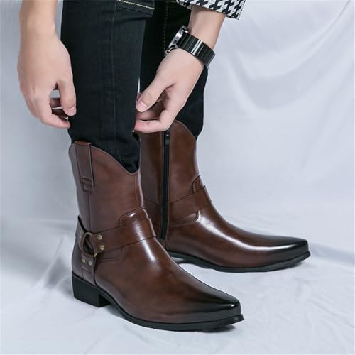 Men's Western Boots, Cowboy Boots For Men, Men's Outdoor Casual Leather Boots with Zipper4