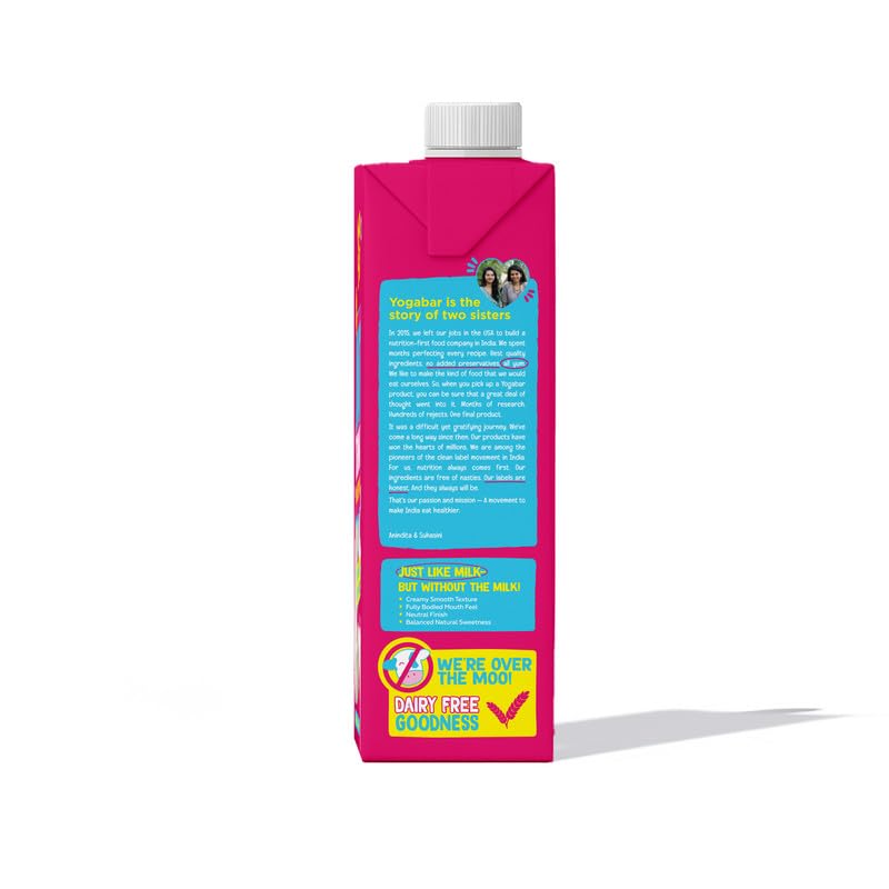 Image of Yogabar Oat Milk Unsweetened 1L | Barista Approved | Fortified with Vitamin B, D & Calcium |Dairy & Lactose Free Milk | No Added Sugar | Vegan Plant-Based Oat Beverage for Coffee & Smoothies | Zero Cholesterol