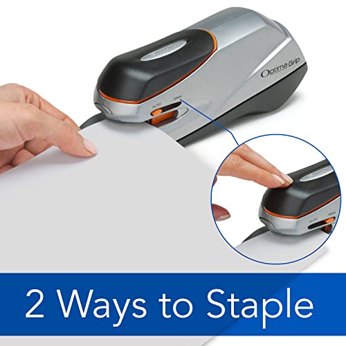 Swingline Electric Stapler, 20 Sheet Capacity, Quick Reloading, Portable, Optima Grip, Orange/Gray (48207) #TOP4