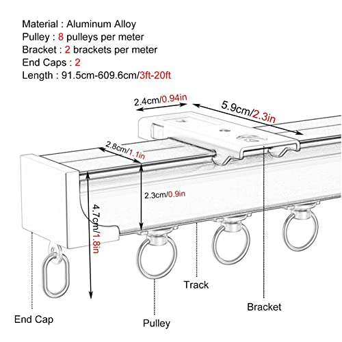 Wytrzymałe karnisze sufitowe przegrody do pokoju szpitalnego do teatru hotelu biura czarne drążki przesuwne ze stopu aluminium dla płynnej pracy