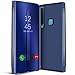 Produktbild Conie MF29812 Mirror Flip Kompatibel mit Samsung Galaxy A9 2018, Mirror Case Hülle Standfunktion Spiegel Effekt Flip Cover One Touch Bedienung für Galaxy A9 2018 Bookcover Blau