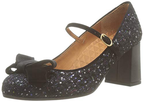 Chie Mihara Moriko, Merceditas para Mujer, Negro (Gabi Negro Velour Negro Ante Negro Goya Negro Negro), 41 EU