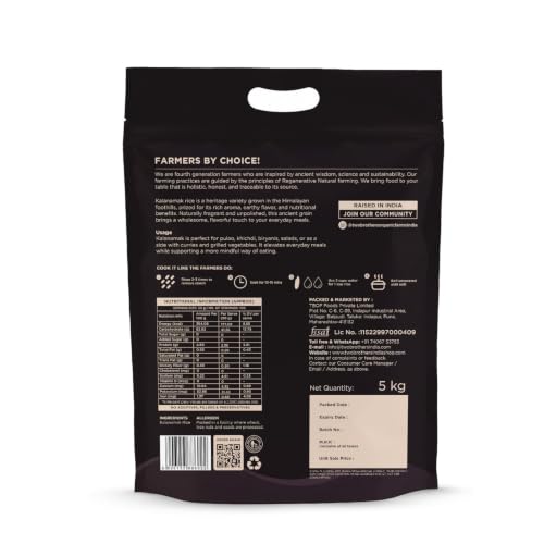 Image of Two Brothers Organic Farms Kalanamak Rice 5KG | Low GI, Diabetic-Friendly Native Rice | Rich in Iron & Zinc | Gut Nourishing, Perfect for Pulao, Biryani & Curries