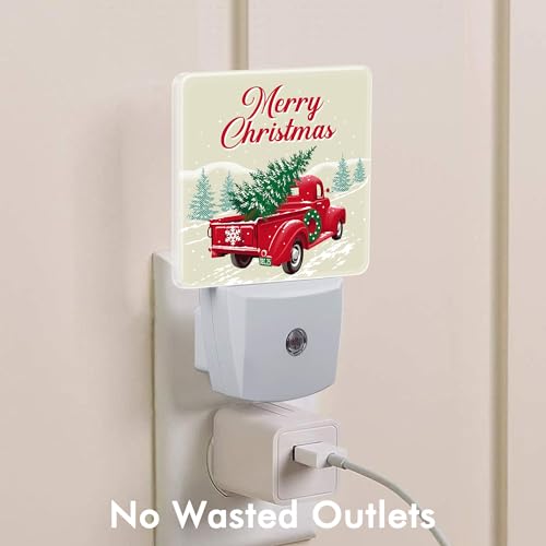 Image of Christmas Truck Rtetro Night Light,Plug into Wall with Dusk to Dawn Light Sensors,LED Nightlights for Bedroom,Bathroom,Kitchen,Hallway,Room Decor for Boys Girls Women Men