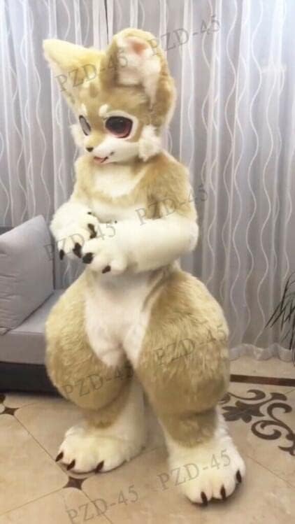 Birthday Party Biege Fox Cat Fursuit Complete Costume Furry Cosplay Fancy Dress Christmas Adult Size main image 1