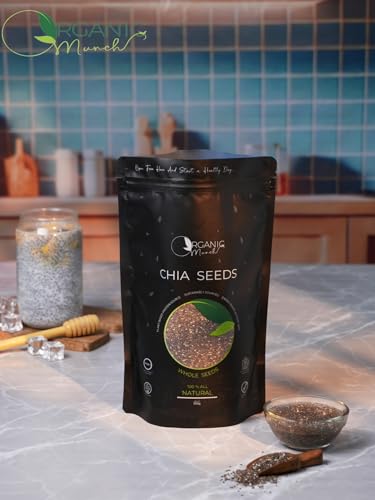 Image of Organic Munch Chia Seeds 500g- Pure and Clean, Seeds for Weight Management Rich in Calcium, Fiber, Protien, Rich Antioxident