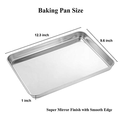 Wildone Baking Sheet With Rack Set [2 Sheets + 2 Racks], Stainless Steel Cookie Pan Baking Tray With Cooling Rack, Size 12 X 10 X 1 Inch, Non Toxic & Heavy Duty & Easy Clean #TOP3