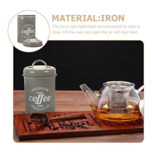 Matte Gray Airtight Coffee Canister Metal Storage Jar miniatura 5