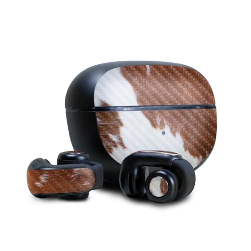 Image of Carbon Fiber Skin Compatible with Bose Ultra Open Earbuds - Cow Hide - Premium 3M Vinyl Protective Wrap Decal Cover - Easy to Apply | Crafted in The USA by MightySkins