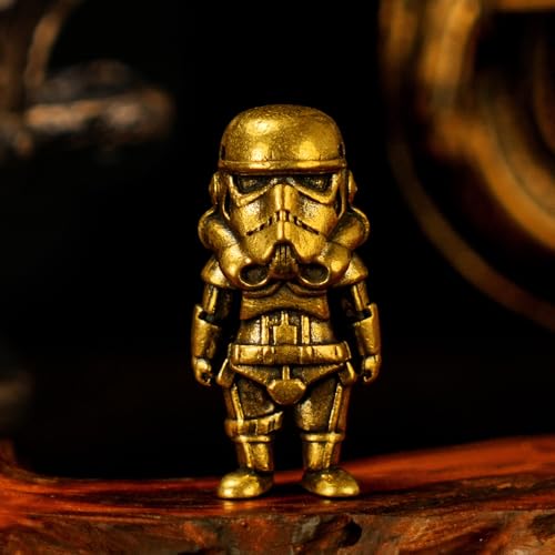 CHOVY Antique Brass Robot Figurine – Heavyweight Solid Brass Retro Decor, Biomechanical Art Sculpture for Collectors, Unique Steampunk Gift for Men’s Workspace