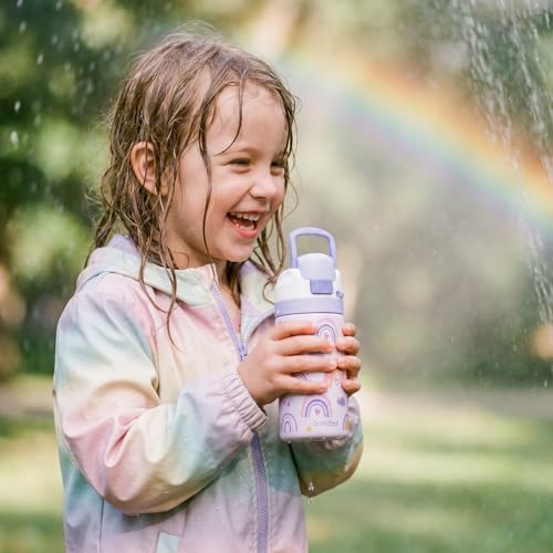 Image of Rainbow Kids Insulated Stainless Steel Water Bottle 16 Oz, Travel Tumbler for School, Sports for Girls, Birthday, Back To School