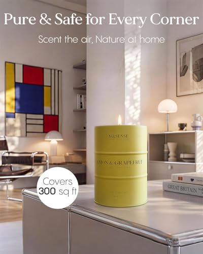 Image of M&SENSE Lemon Candle Large for Home Scented, Lemon Soy Candles 21.2oz 120 Hour Slow Burning, Highly Scented Limoncello Grapefruit Citrus Candles for Bathroom, Fresh Smelling Candle