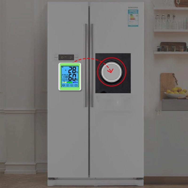 Home Temperature Humidity Meter Digital Display Touchscreen Indoor Use with Time Function