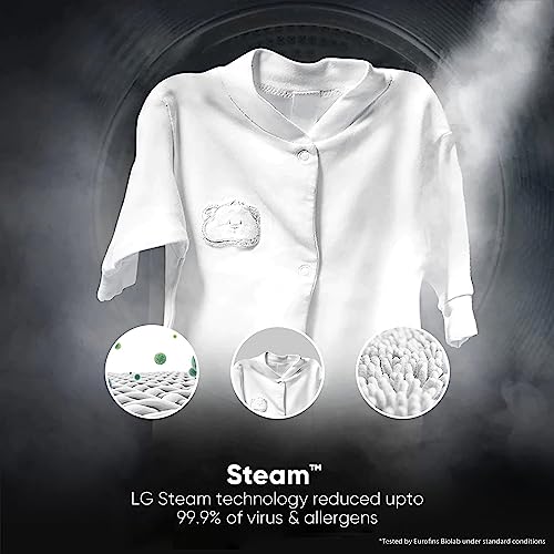 Image of LG 7 Kg 5 Star Inverter Touch Control Fully-Automatic Front Load Washing Machine with in-built Heater (FHM1207SDL, Silver, 6 Motion Direct Drive & Steam)